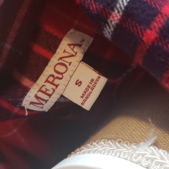 Merona checkered plaid fannel long sleeve button down shirt - Picture 6 of 6